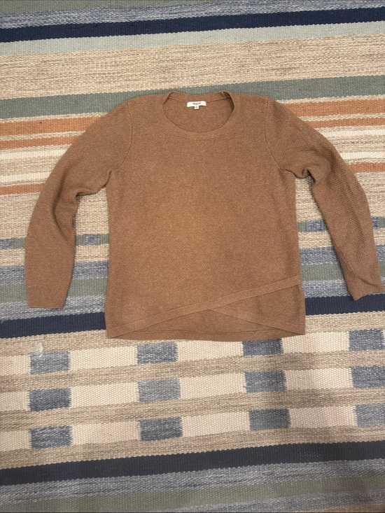 Madewell Sweaters - Madewell Waffle-Knit Crewneck Sweater in Camel Brown